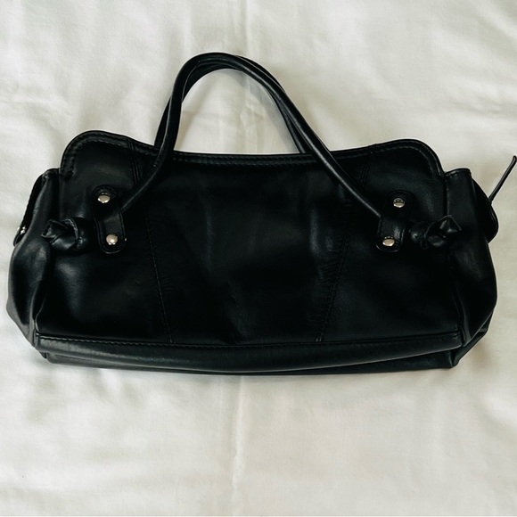 Vintage Spiegel Black Leather Hand Bag - Picture 2 of 10